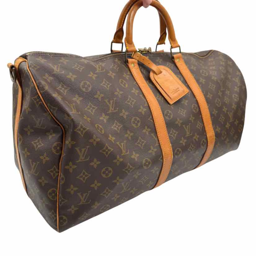 LOUIS VUITTON Monogram Canvas Keepall Bandouliere 55 Brown (Pre-Owned)
