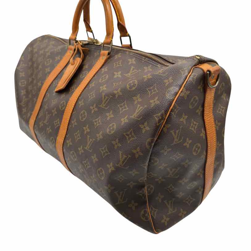 LOUIS VUITTON Monogram Canvas Keepall Bandouliere 55 Brown (Pre-Owned)
