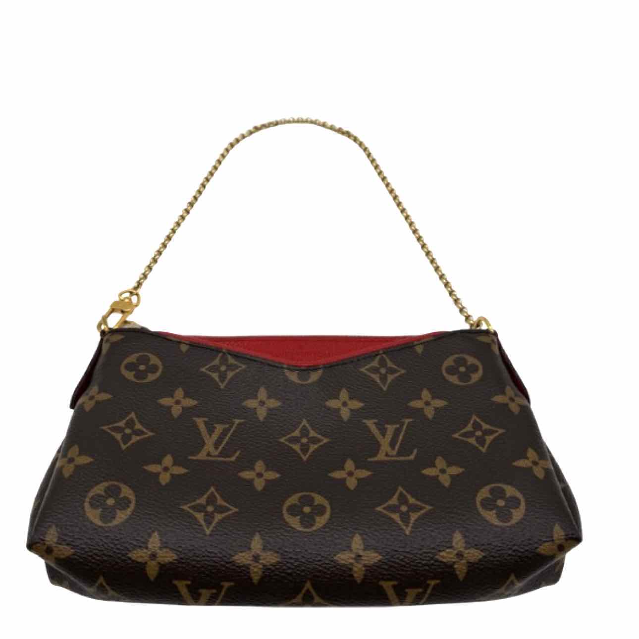LOUIS VUITTON Monogram Canvas Pallas Clutch Brown Crossbody