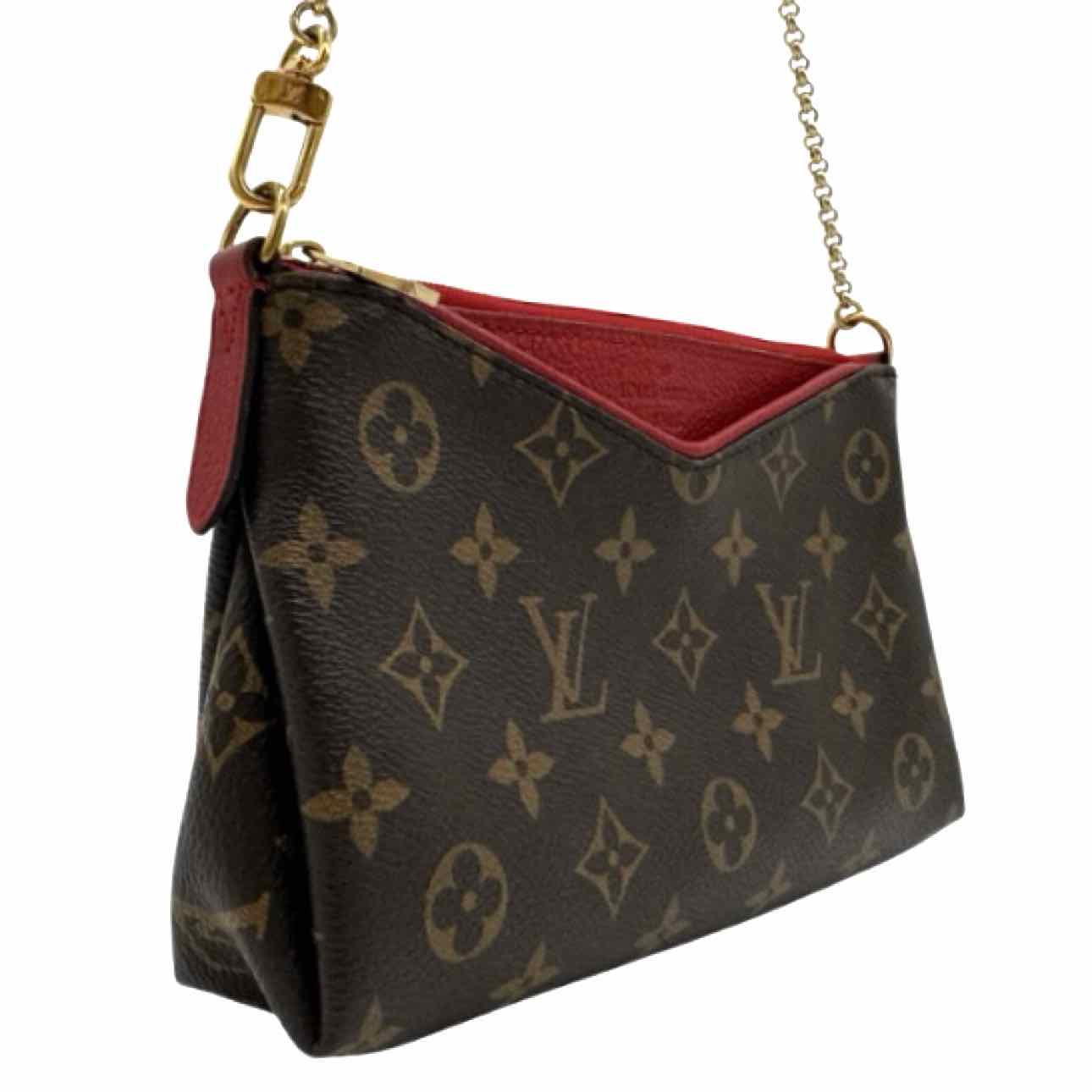LOUIS VUITTON Monogram Canvas Pallas Clutch Brown Crossbody