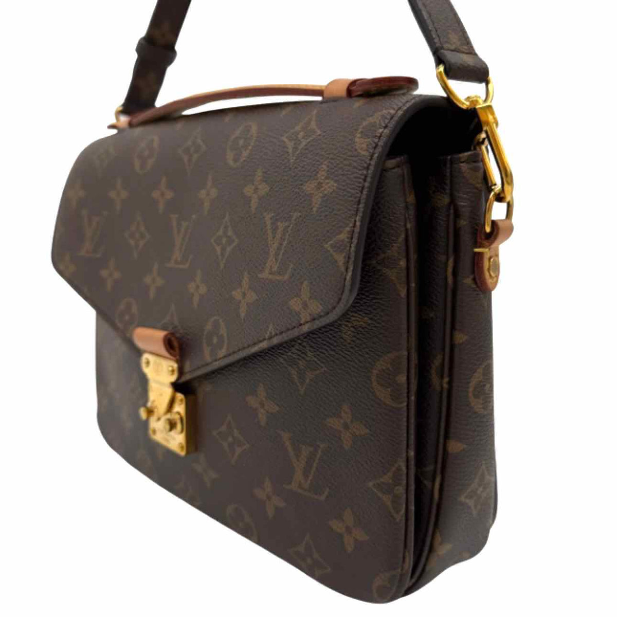 LOUIS VUITTON Monogram Canvas Pochette Metis Crossbody Brown