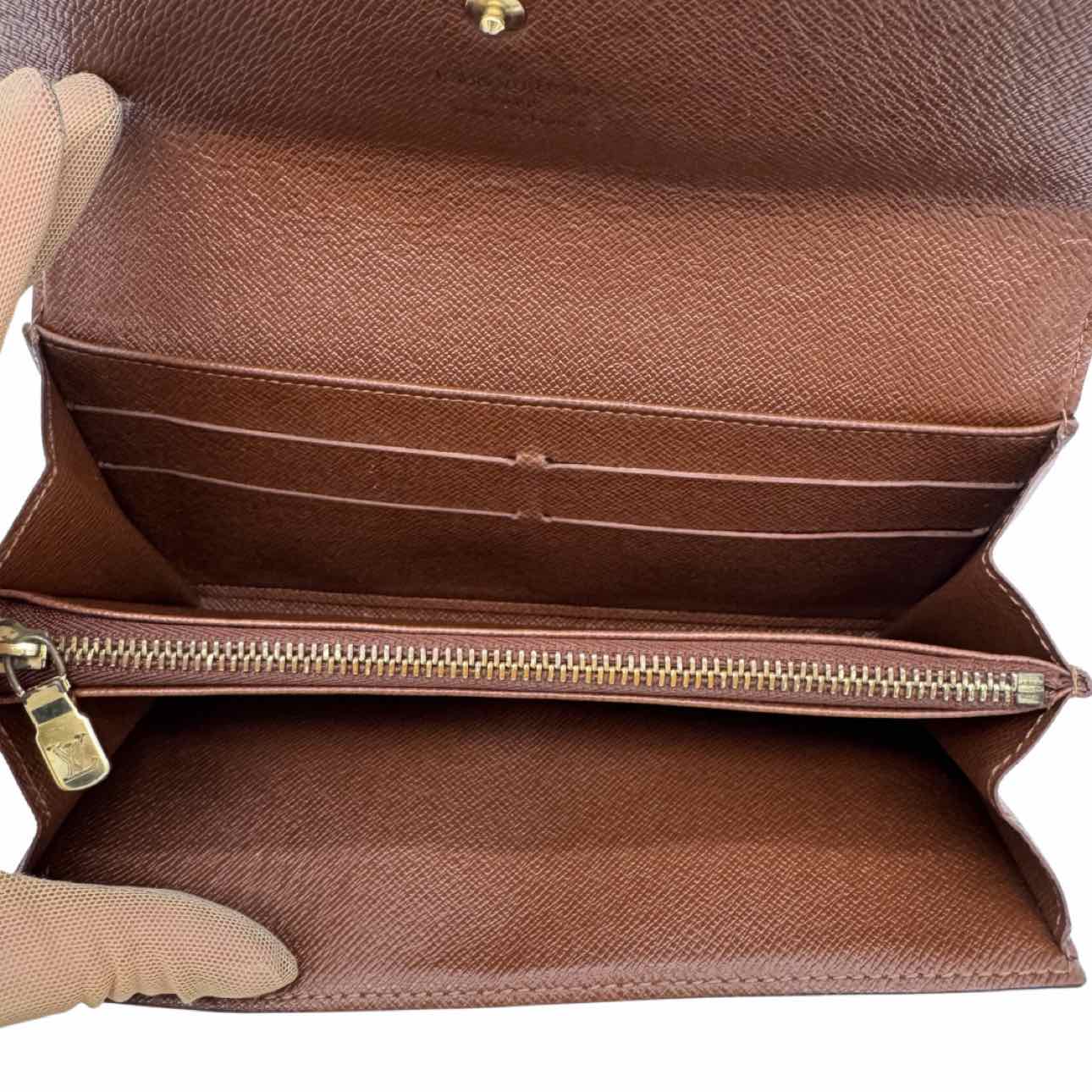LOUIS VUITTON Monogram Canvas Sarah Wallet Brown