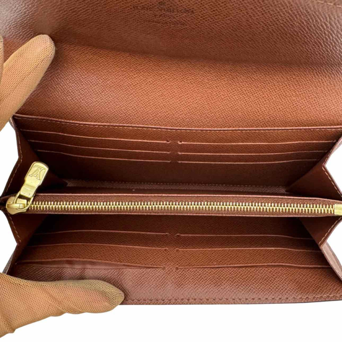 LOUIS VUITTON Monogram Canvas Sarah Wallet Brown