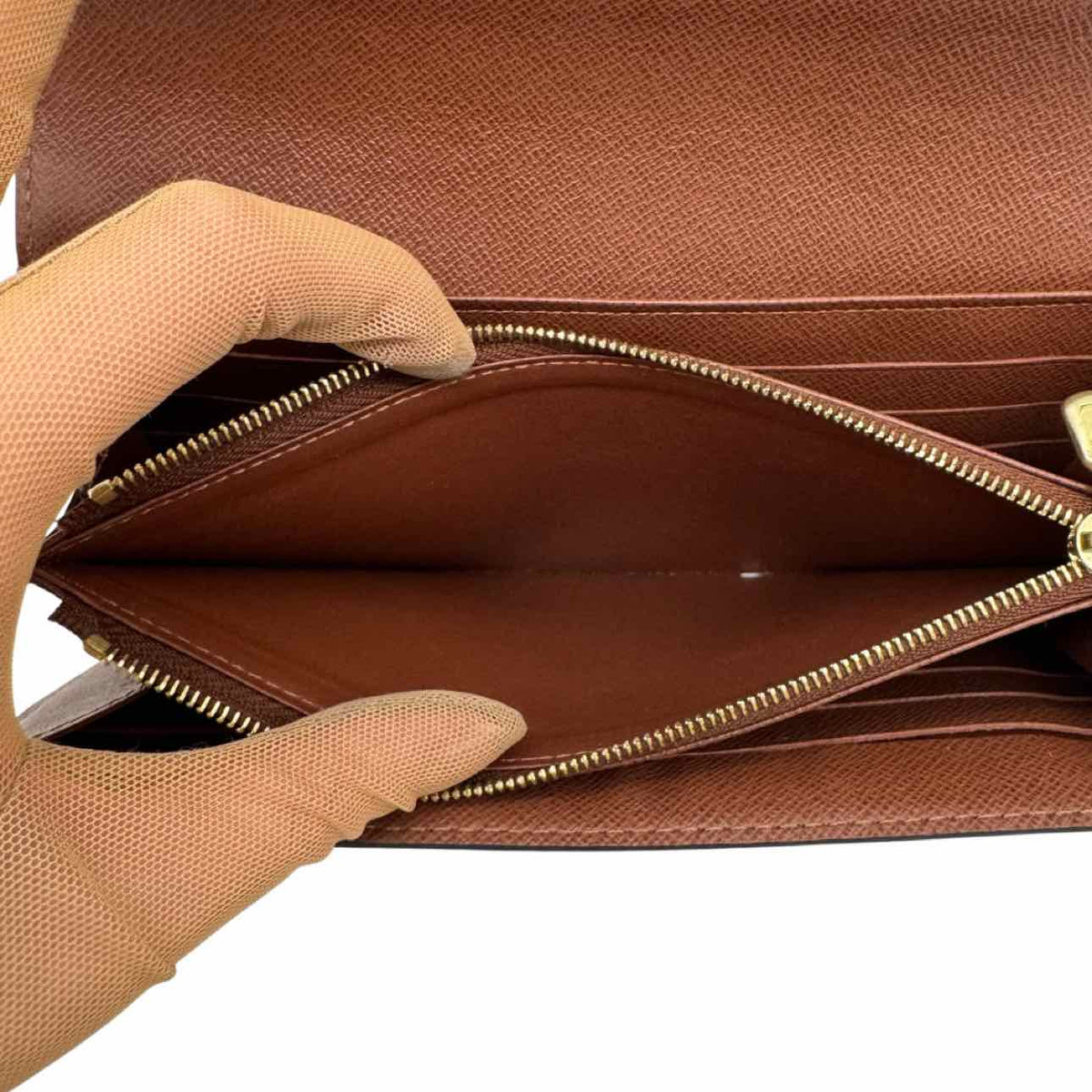 LOUIS VUITTON Monogram Canvas Sarah Wallet Brown