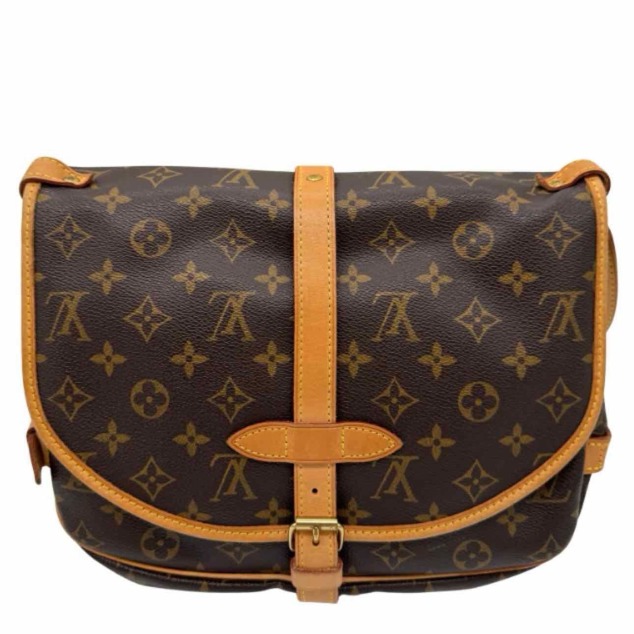 LOUIS VUITTON Monogram Canvas Saumur 30 Brown Messenger Bag