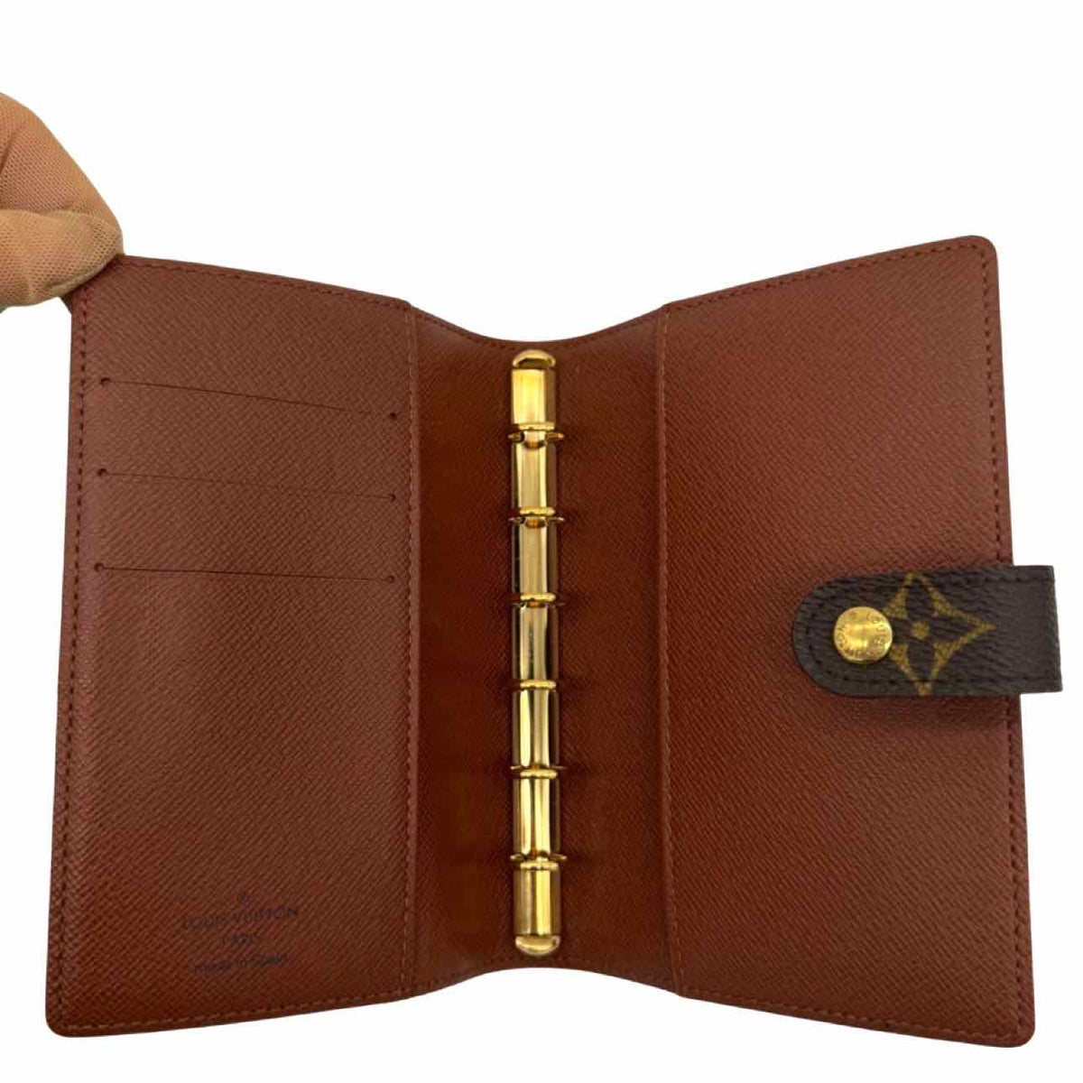 LOUIS VUITTON Monogram Canvas Small Ring Agenda Cover Brown