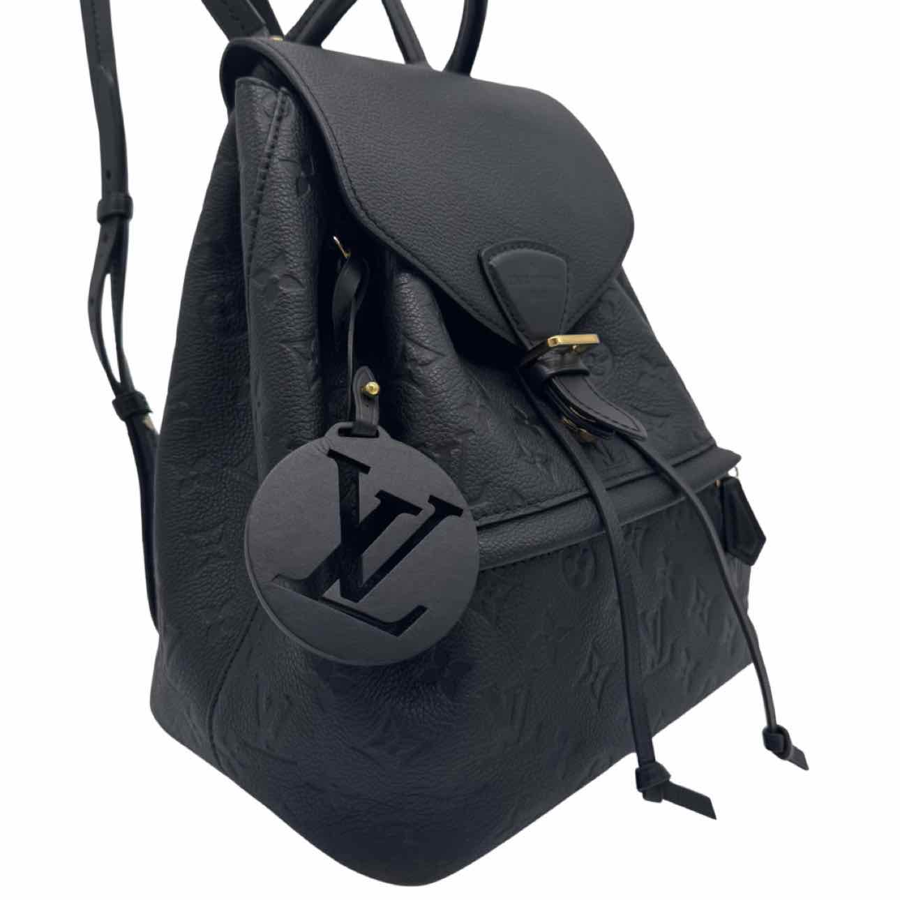 LOUIS VUITTON Monogram Empreinte Leather Montsouris Backpack NM Black