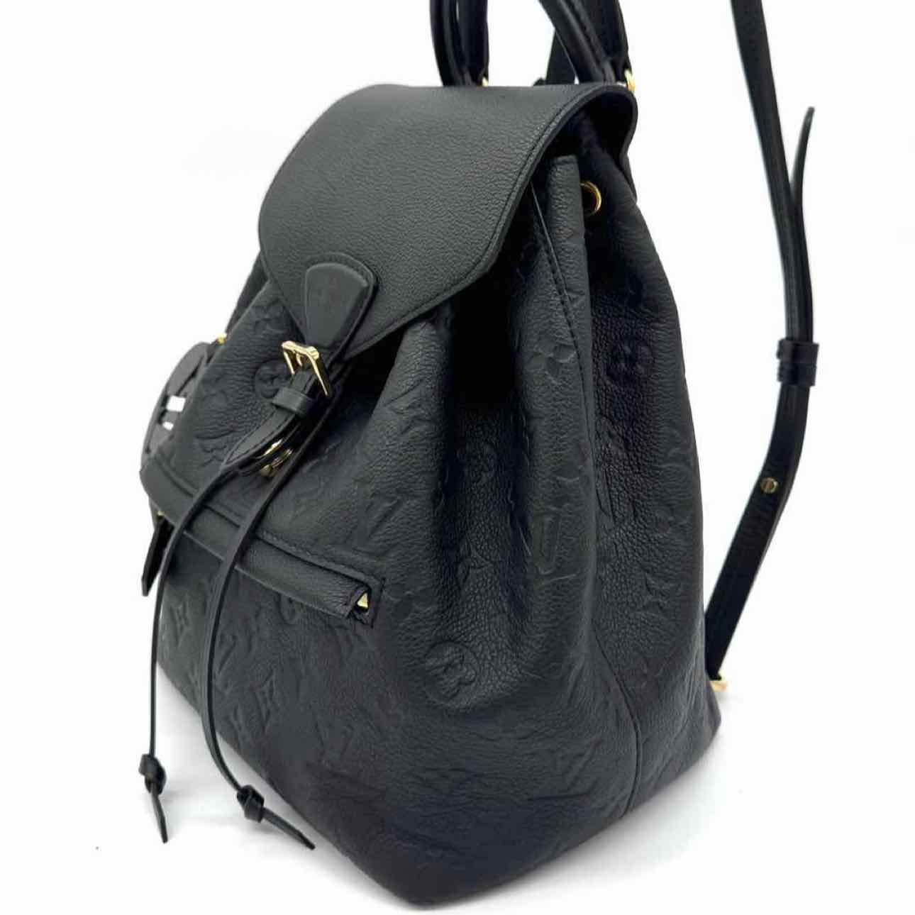 LOUIS VUITTON Monogram Empreinte Leather Montsouris Backpack NM Black