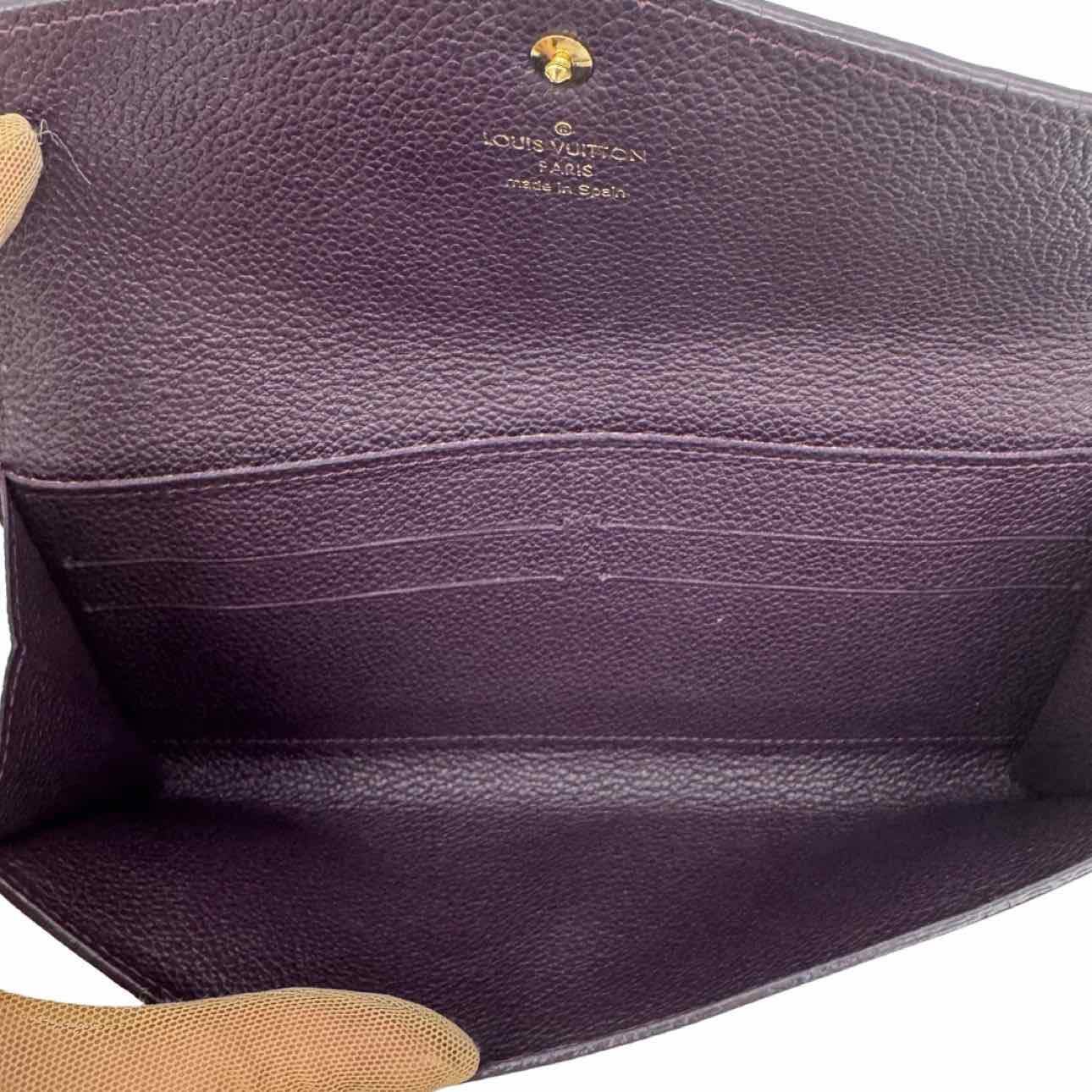 LOUIS VUITTON Monogram Empreinte Sarah Wallet Maroon