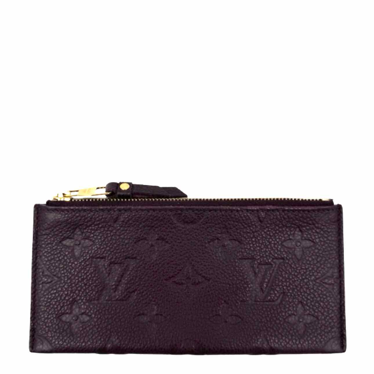 LOUIS VUITTON Monogram Empreinte Sarah Wallet Maroon