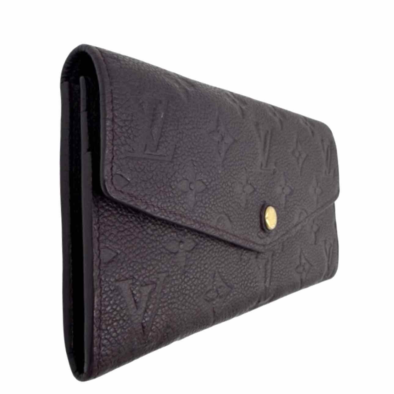 LOUIS VUITTON Monogram Empreinte Sarah Wallet Maroon