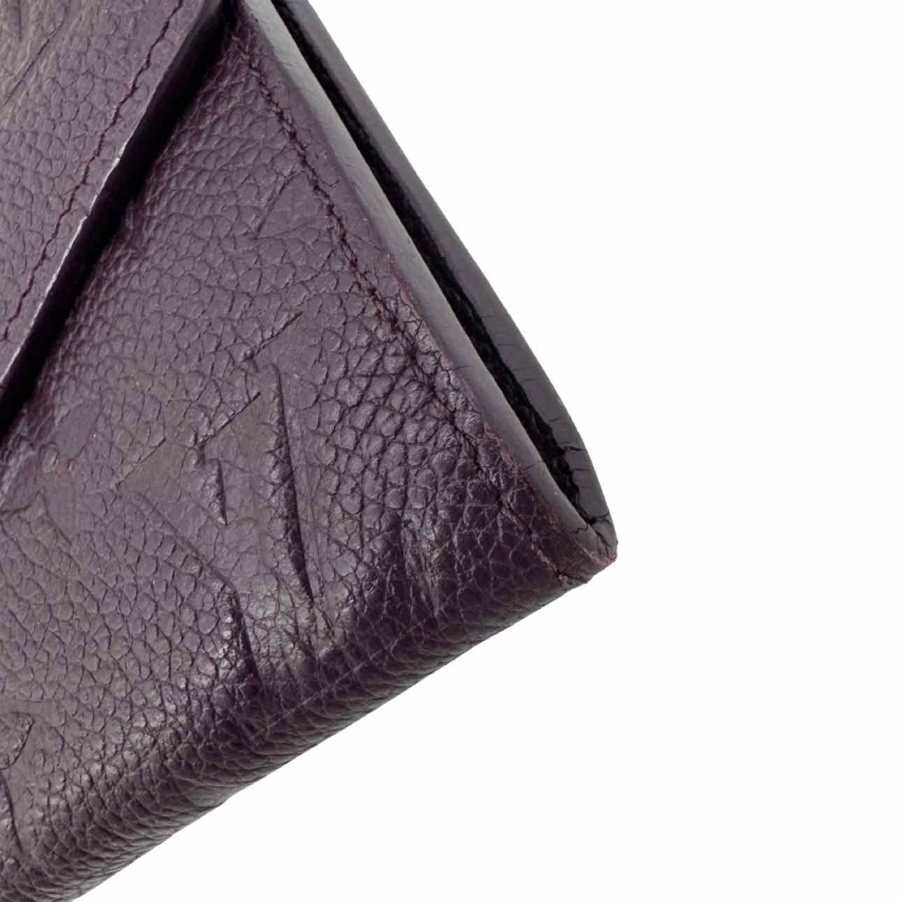 LOUIS VUITTON Monogram Empreinte Sarah Wallet Maroon