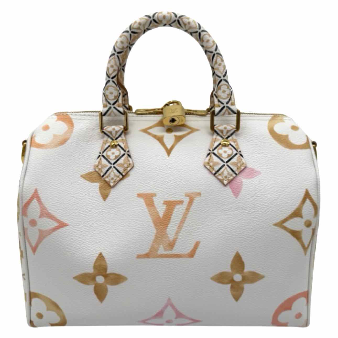 LOUIS VUITTON Monogram Giant By The Pool 2.0 Speedy Bandouliere 25 Beige