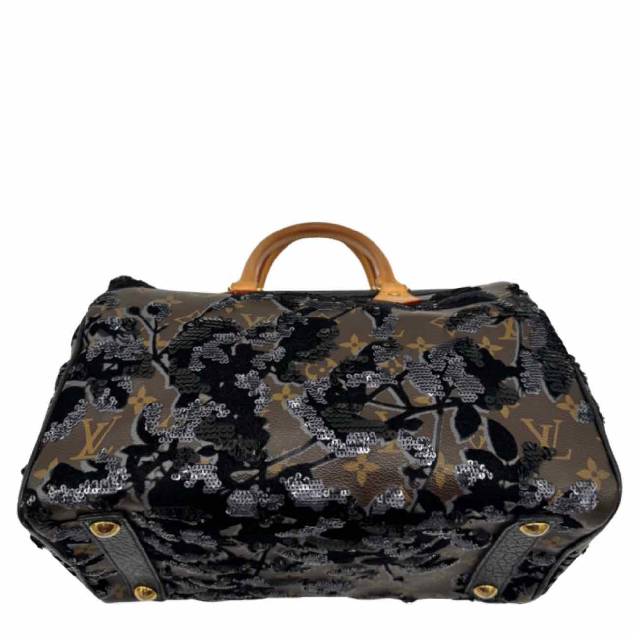 LOUIS VUITTON Monogram Speedy 30 Fleur De Jais Handbag