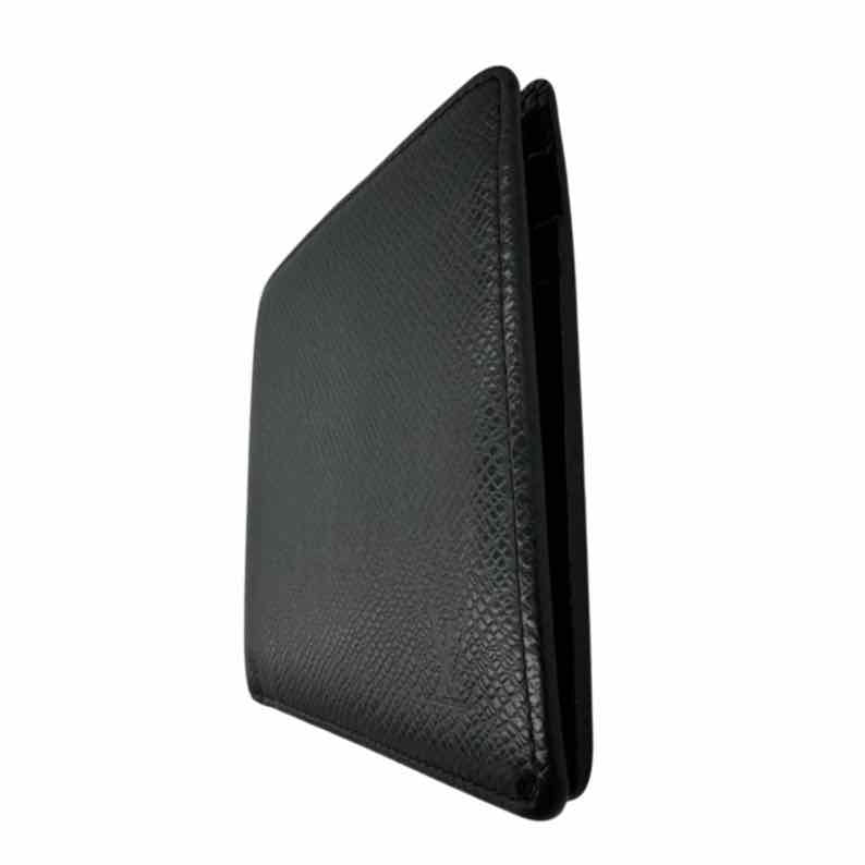 LOUIS VUITTON Taiga Leather Bifold Wallet Black (Pre-Owned)