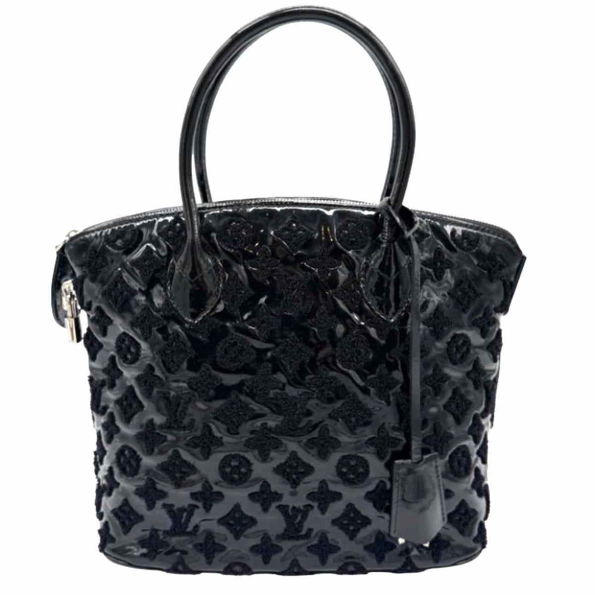 LOUIS VUITTON Vernis Monogram Fascination Lockit Tote Black