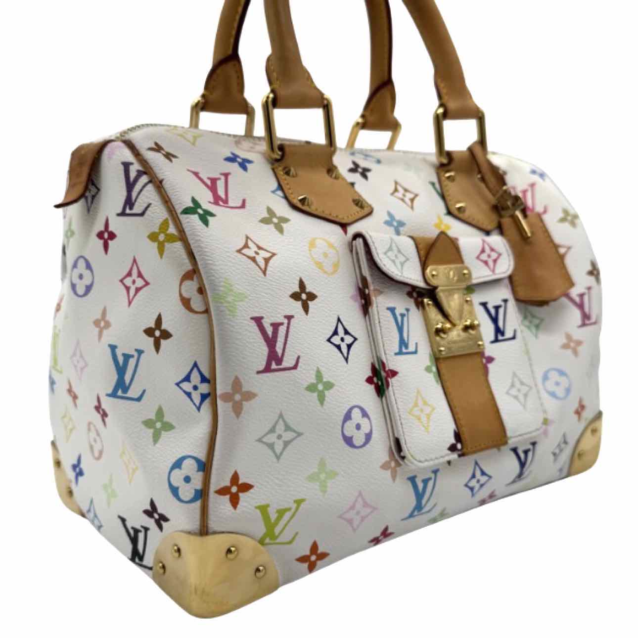 LOUIS VUITTON X Takashi Murakami Monogram Multicolor Speedy 30 White