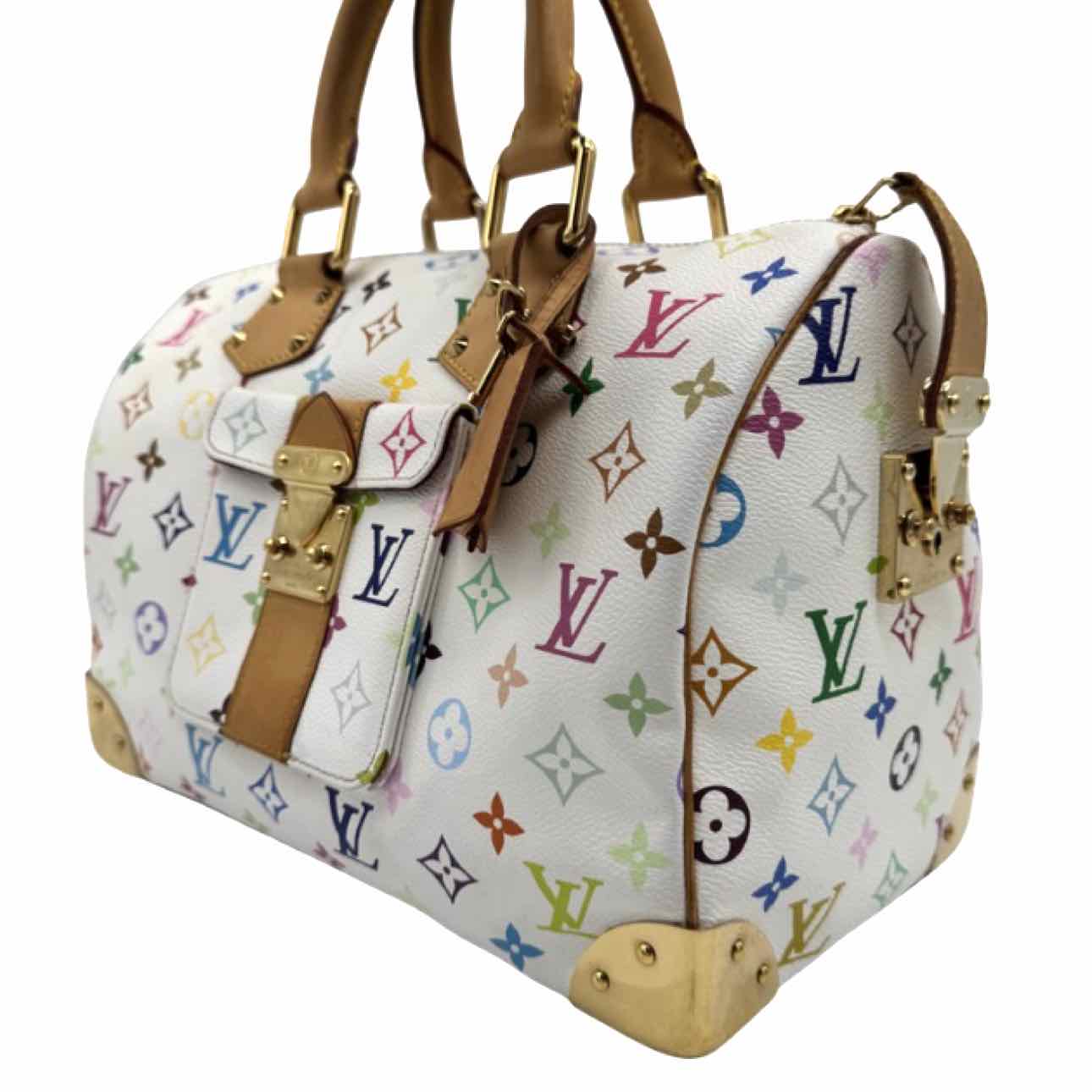 LOUIS VUITTON X Takashi Murakami Monogram Multicolor Speedy 30 White
