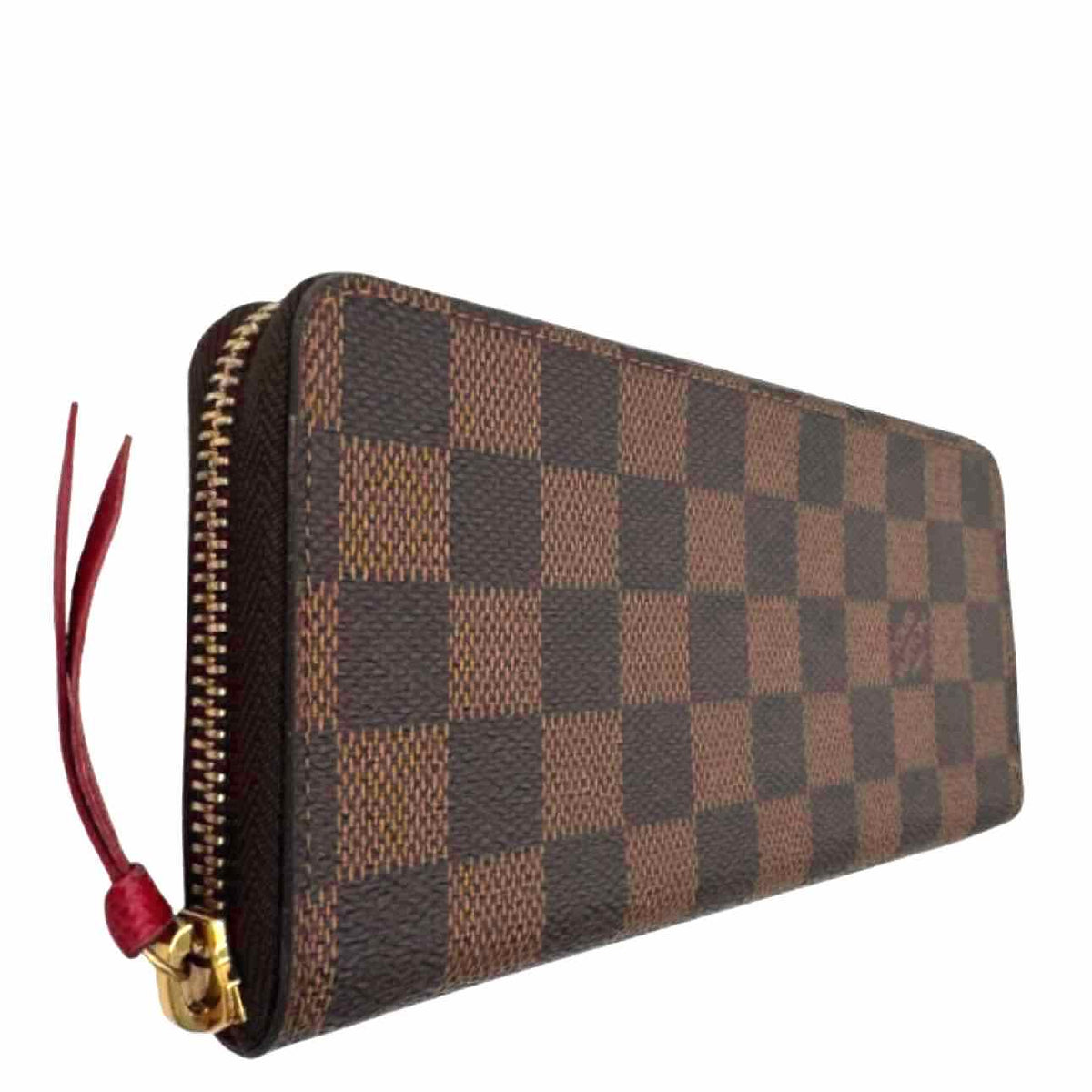 LOUIS VUITTON Damier Ebene Canvas Clemence Wallet Brown