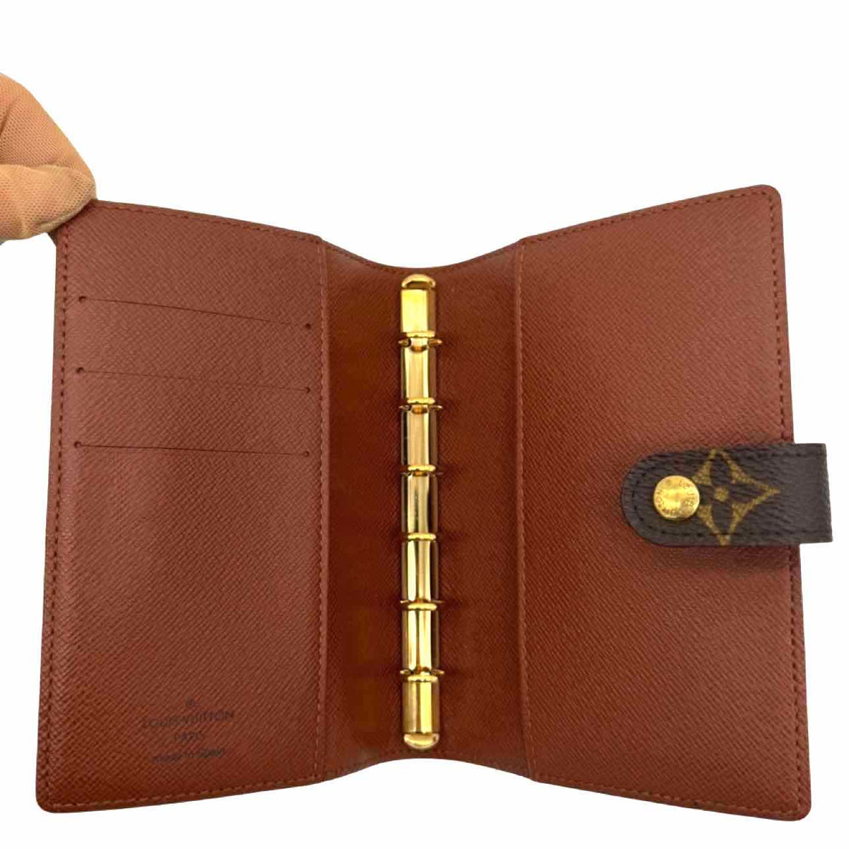 LOUIS VUITTON Monogram Canvas Small Ring Agenda Cover Brown