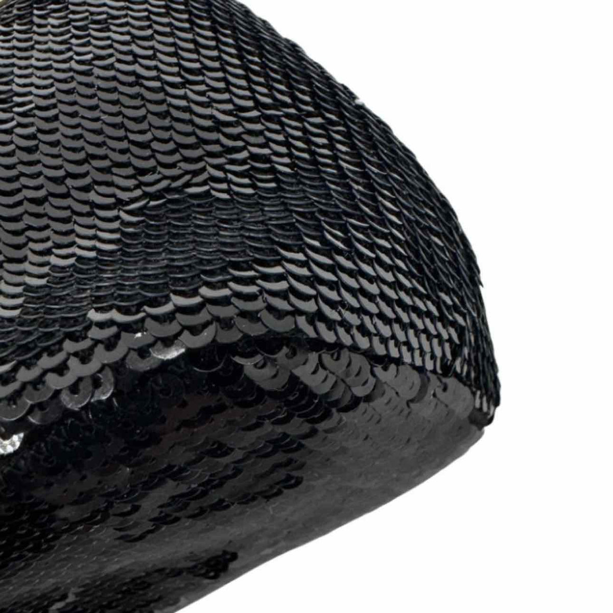 PRADA Mini Sequin Drawstring Bucket Bag Black