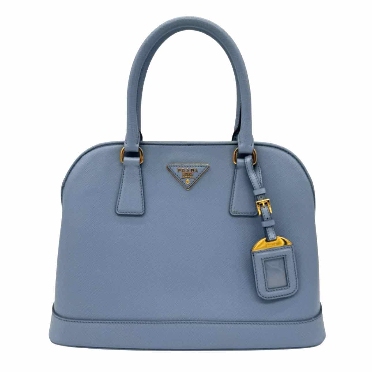 PRADA Saffiano Lux Medium Promenade Tote Blue