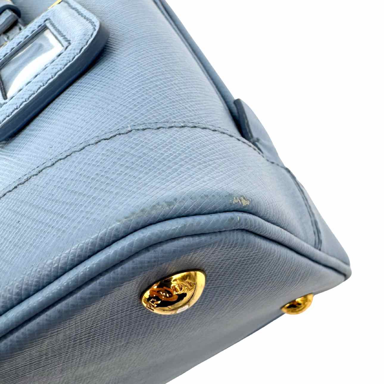 PRADA Saffiano Lux Medium Promenade Tote Blue