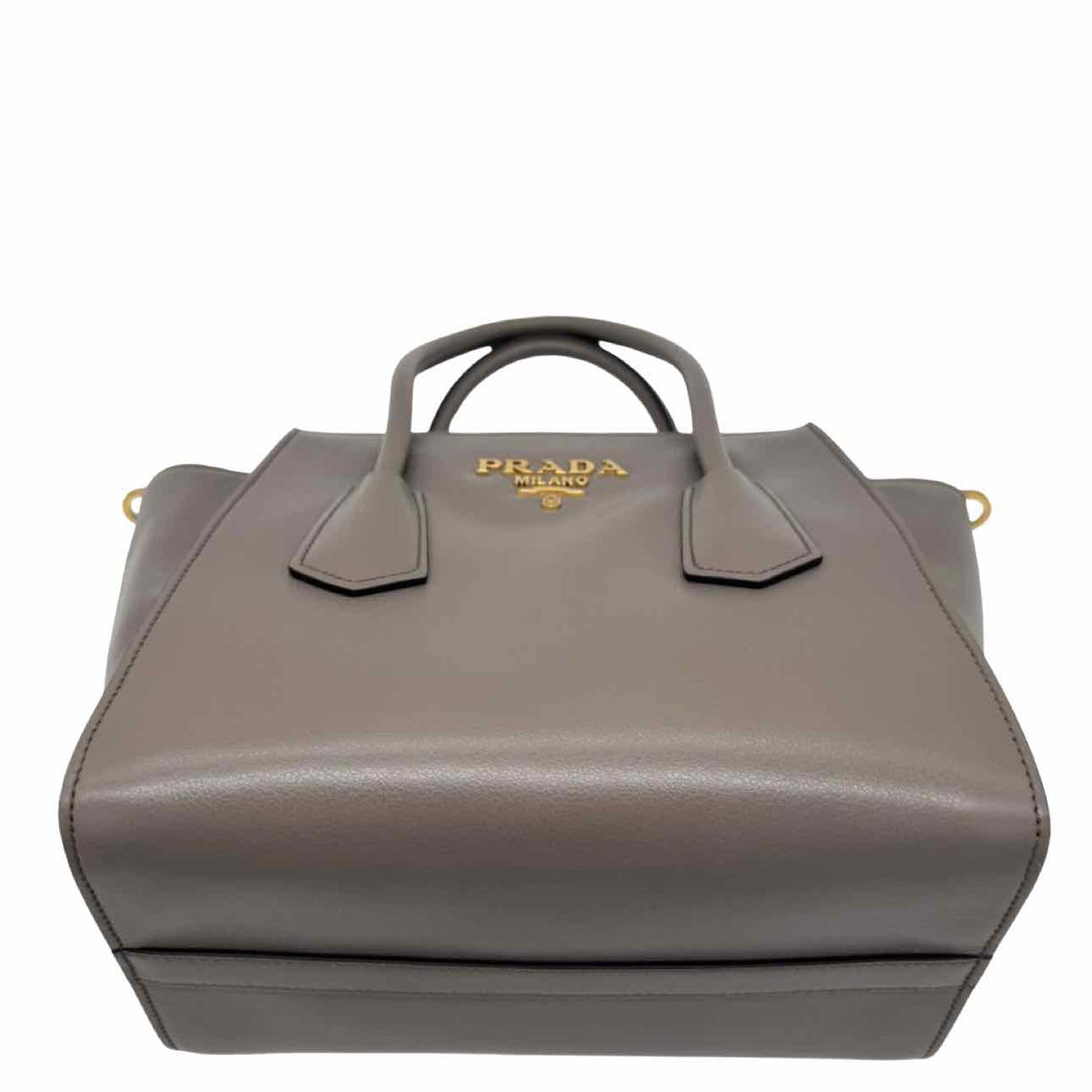 PRADA Saffiano Cuir Double Leather Tote Bag Argilla