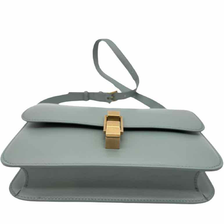 SAINT LAURENT Calfskin Carre Satchel Vert Opaline (Pre-Owned)