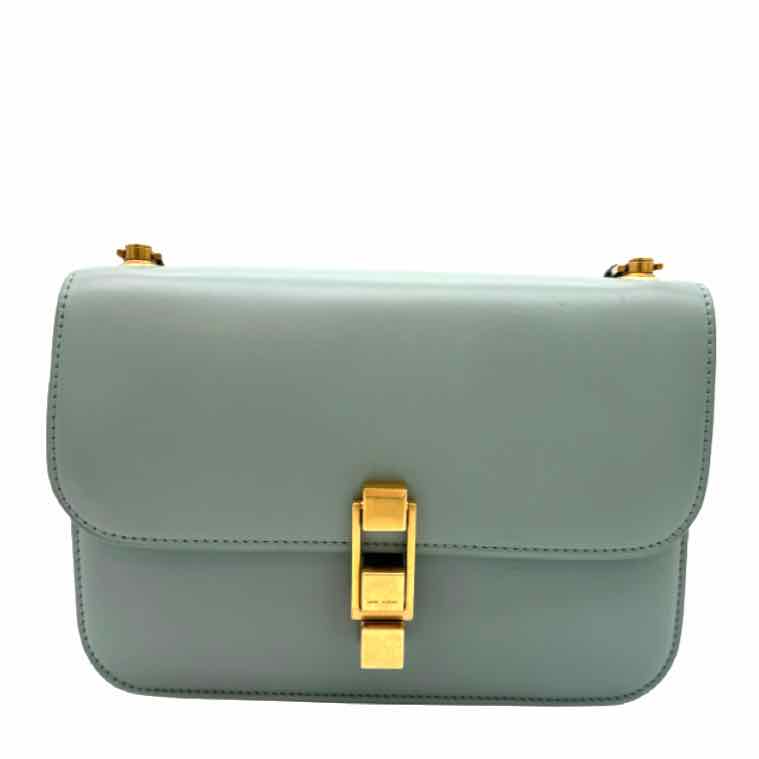 SAINT LAURENT Calfskin Carre Satchel Vert Opaline (Pre-Owned)
