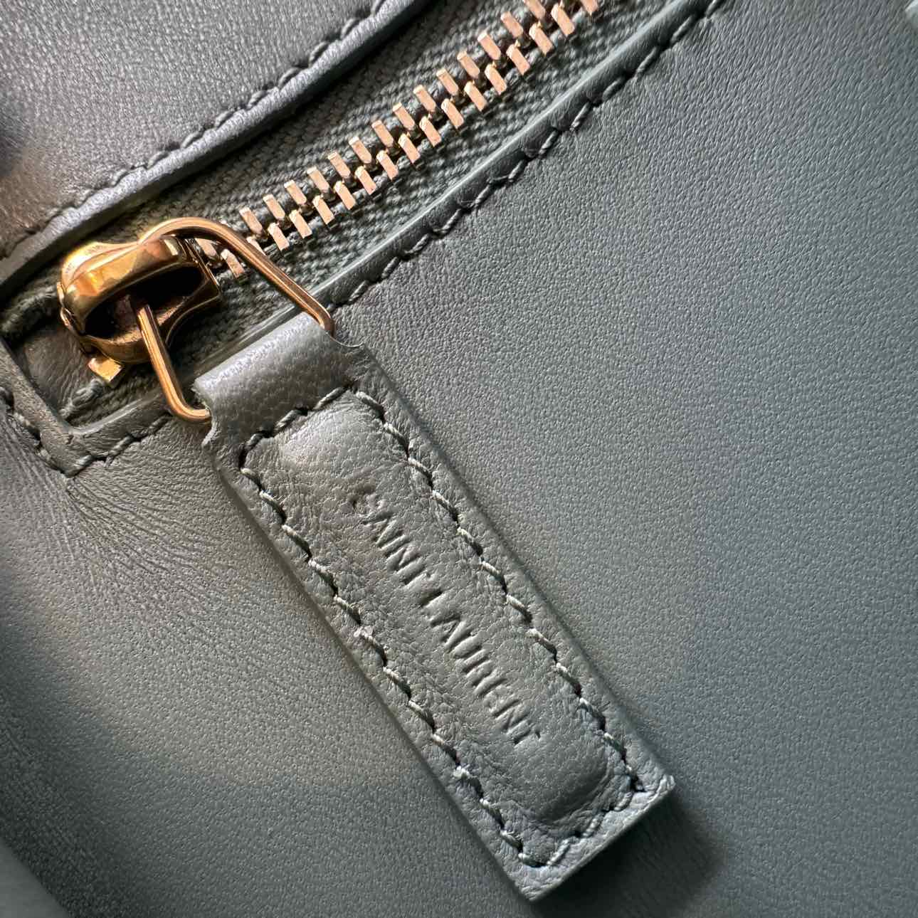 SAINT LAURENT Calfskin Carre Satchel Vert Opaline (Pre-Owned)