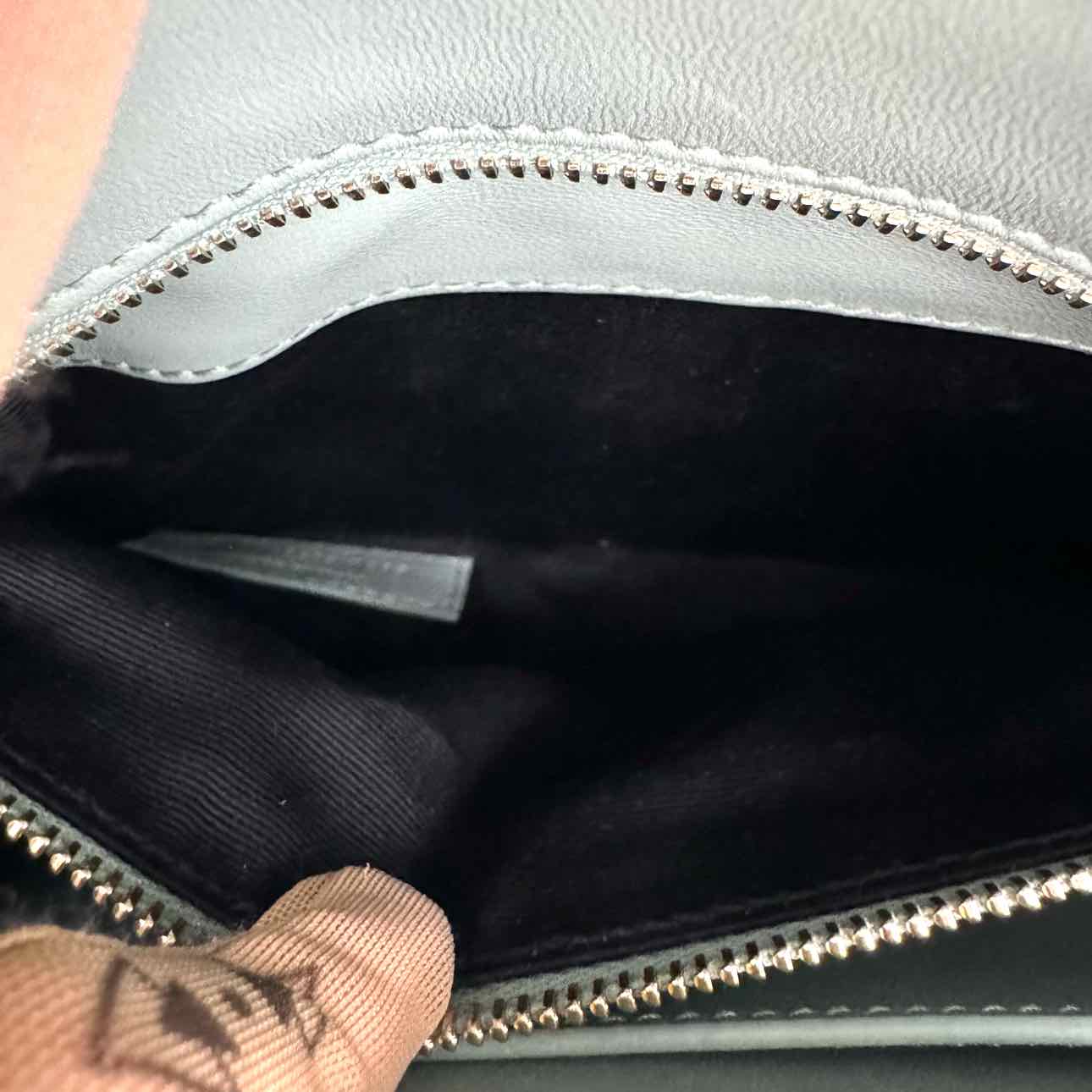 SAINT LAURENT Calfskin Carre Satchel Vert Opaline (Pre-Owned)