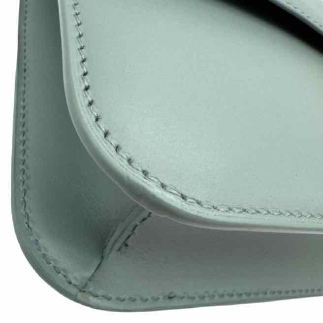 SAINT LAURENT Calfskin Carre Satchel Vert Opaline (Pre-Owned)
