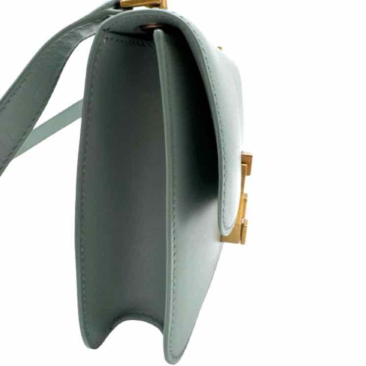 SAINT LAURENT Calfskin Carre Satchel Vert Opaline (Pre-Owned)