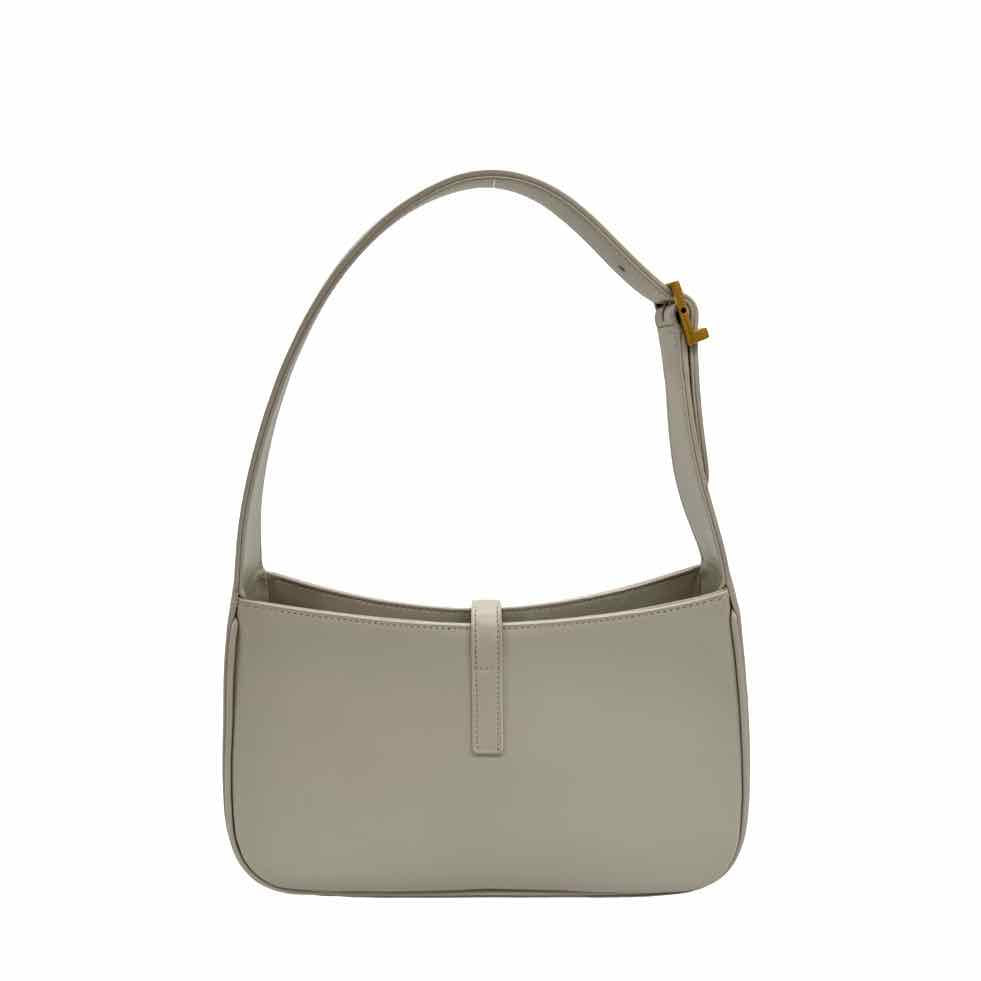 SAINT LAURENT Calfskin Leather Le 5 A 7 Ivory Hobo Bag Ivory (Pre-Owned)