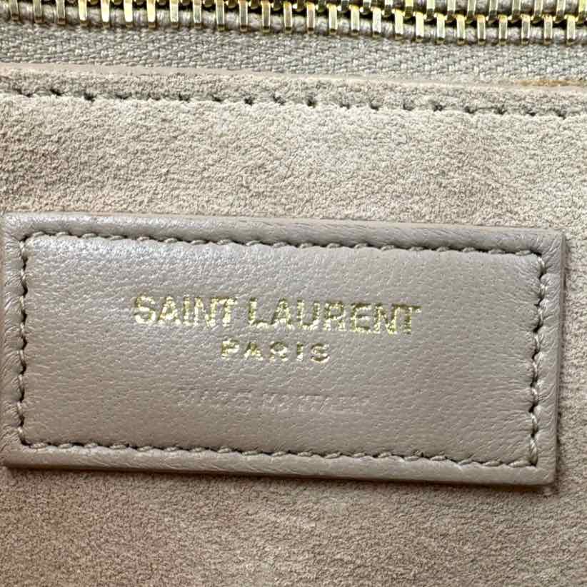 SAINT LAURENT Calfskin Leather Le 5 A 7 Ivory Hobo Bag Ivory (Pre-Owned)