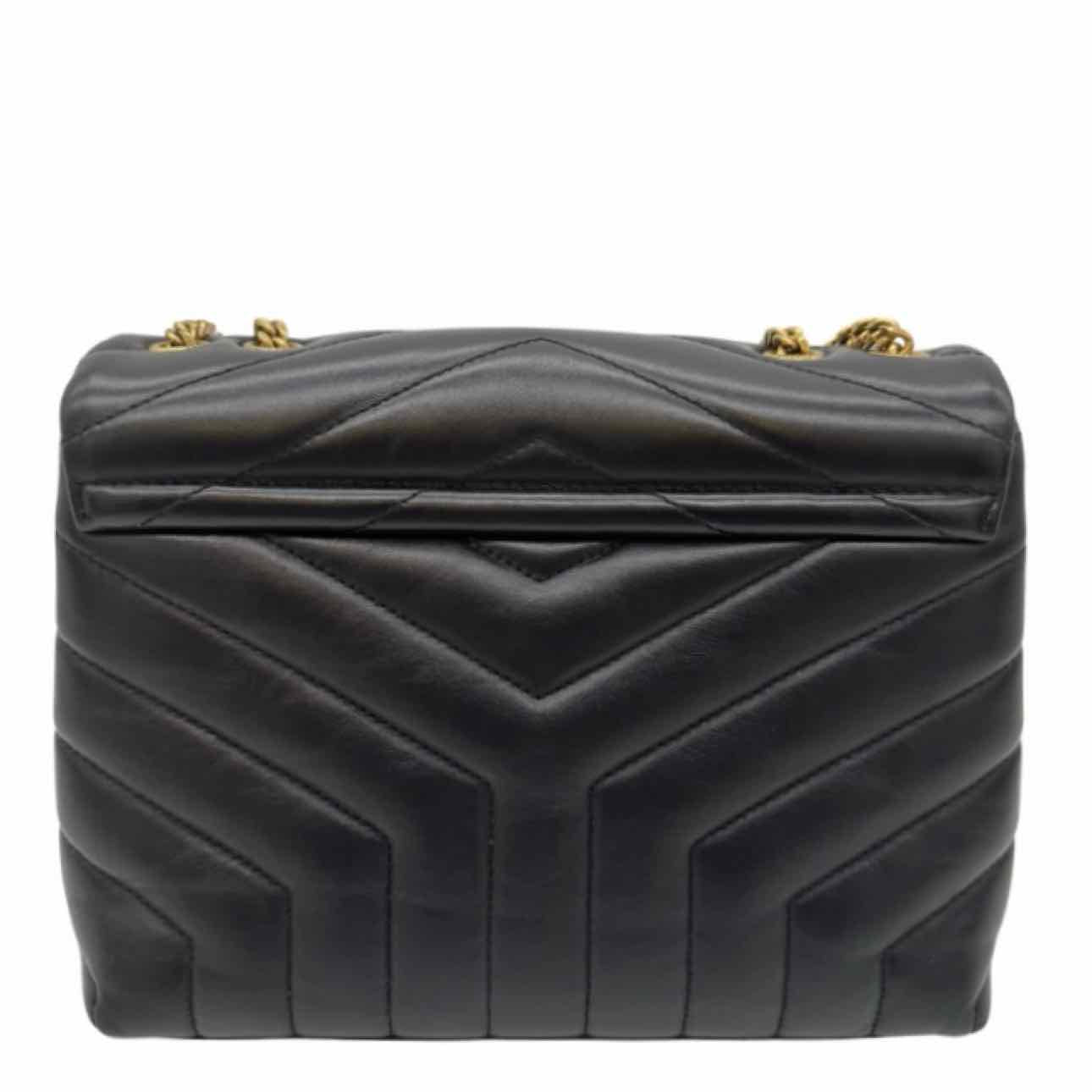 SAINT LAURENT Calfskin Matelasse Chevron Small Loulou Shoulder Bag