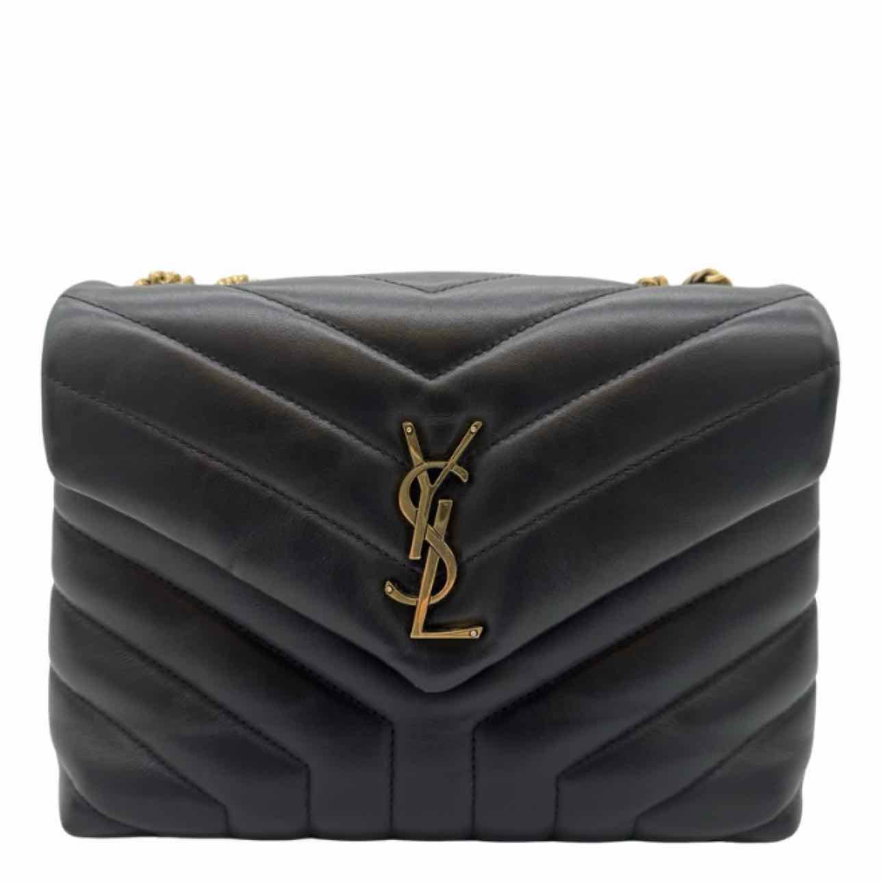 SAINT LAURENT Calfskin Matelasse Chevron Small Loulou Shoulder Bag