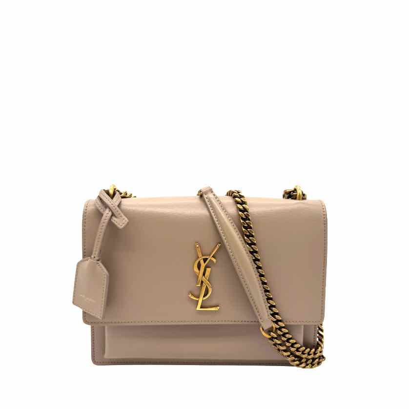 SAINT LAURENT Calfskin Medium Sunset Dark Beige Shoulder Bag (Pre-Owned)