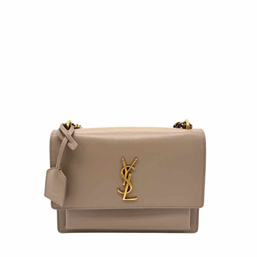 SAINT LAURENT Calfskin Medium Sunset Dark Beige Shoulder Bag (Pre-Owned)