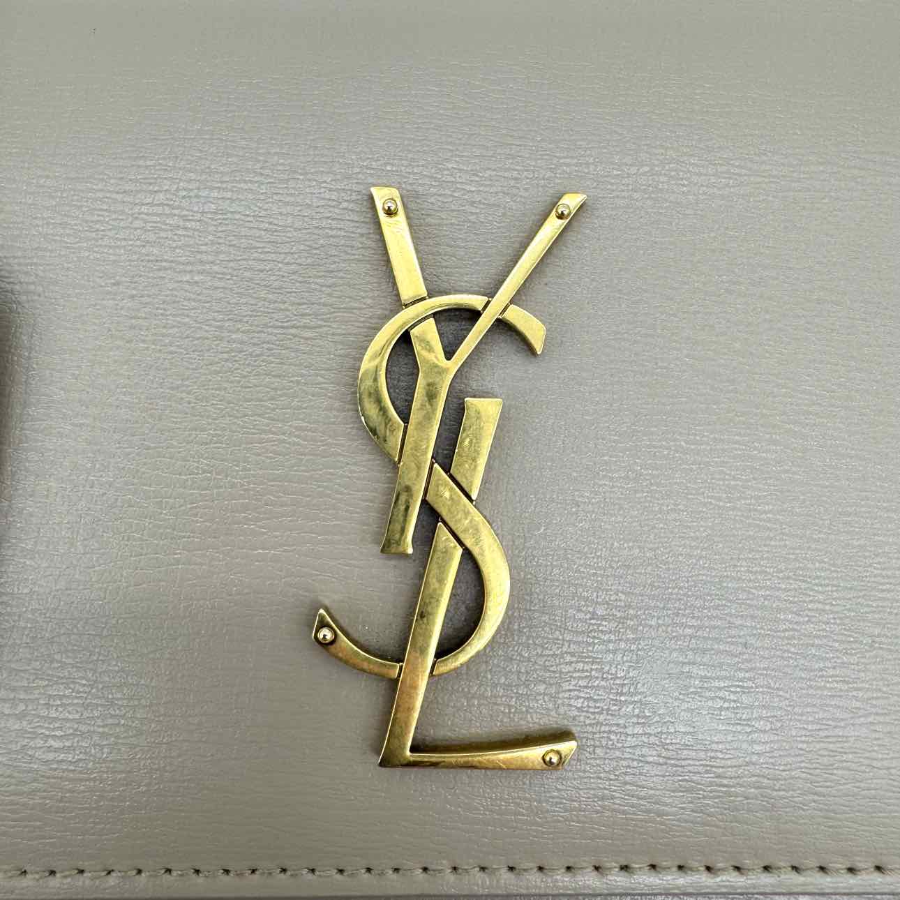 SAINT LAURENT Calfskin Medium Sunset Dark Beige Shoulder Bag (Pre-Owned)