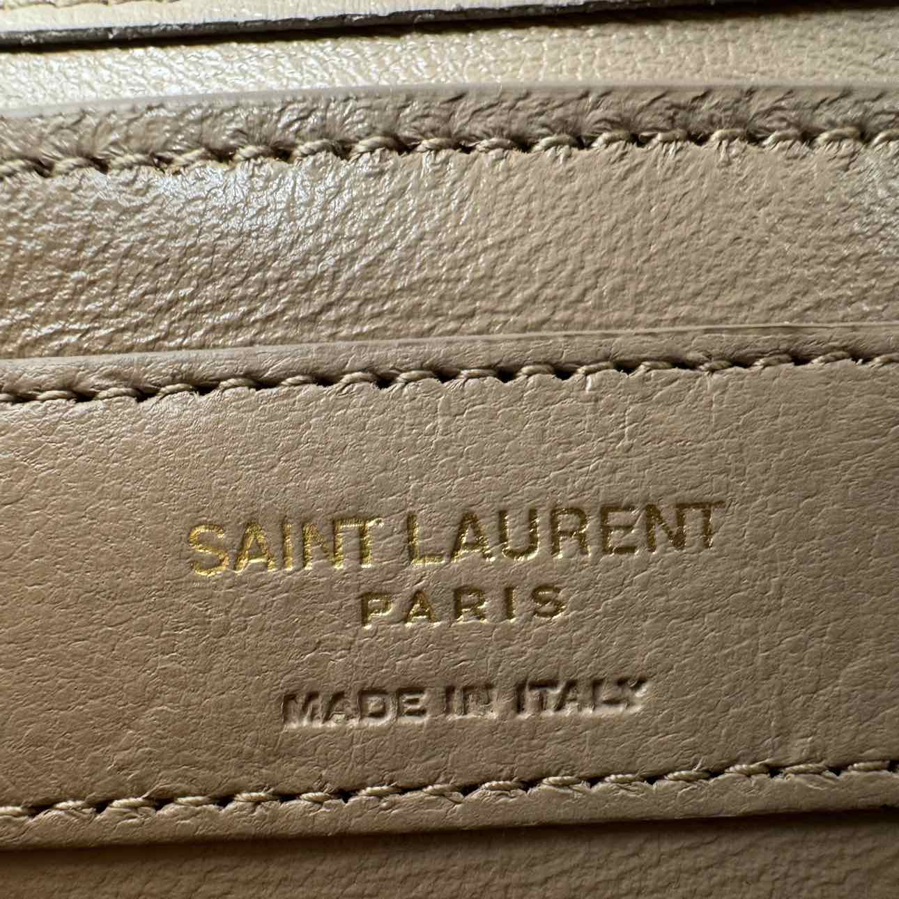 SAINT LAURENT Calfskin Medium Sunset Dark Beige Shoulder Bag (Pre-Owned)