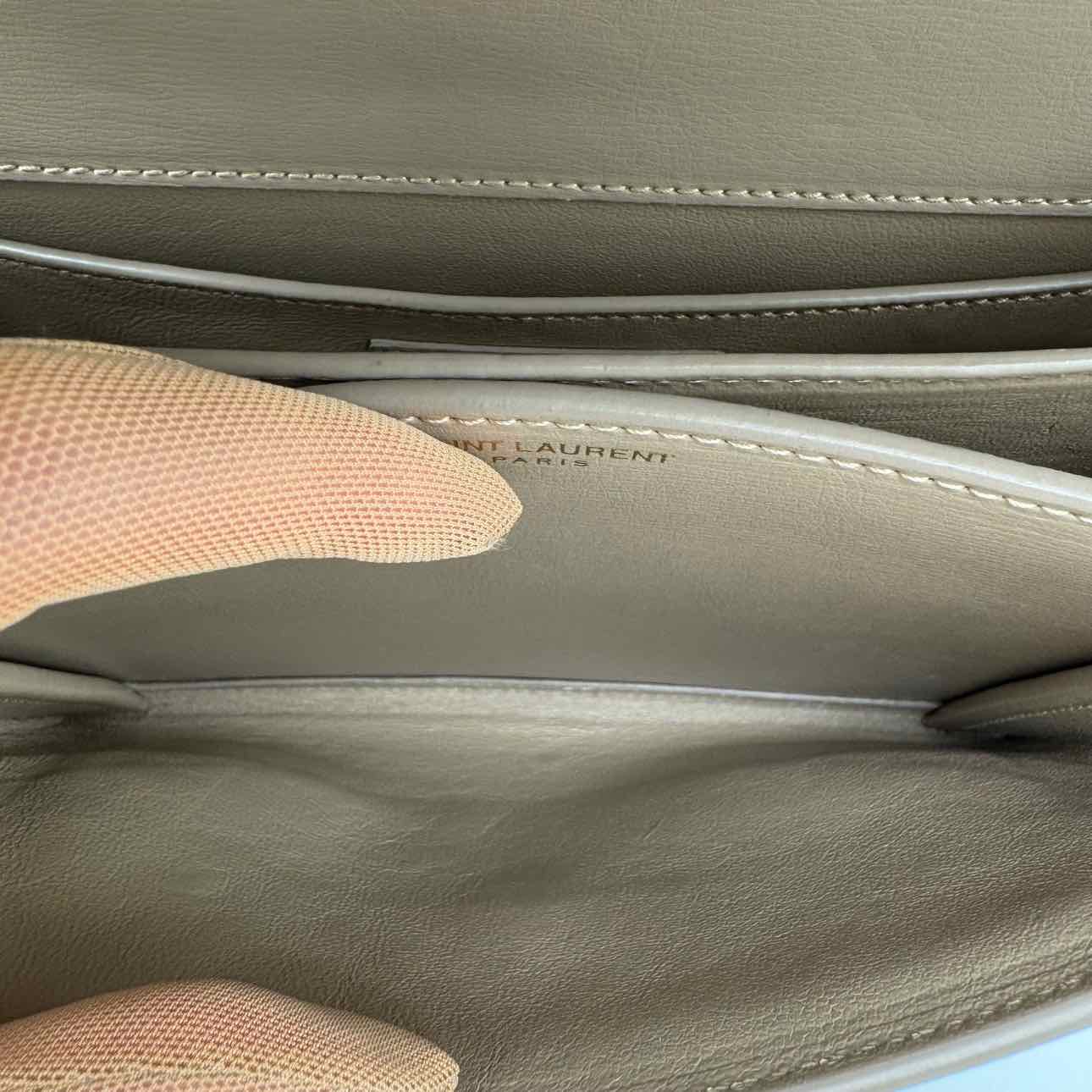 SAINT LAURENT Calfskin Medium Sunset Dark Beige Shoulder Bag (Pre-Owned)