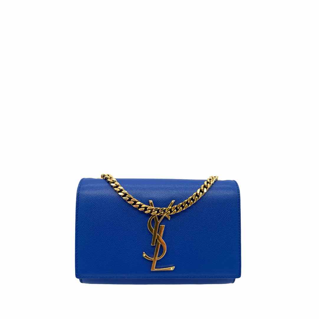 SAINT LAURENT Grain De Poudre Kate Satchel Ultramarine