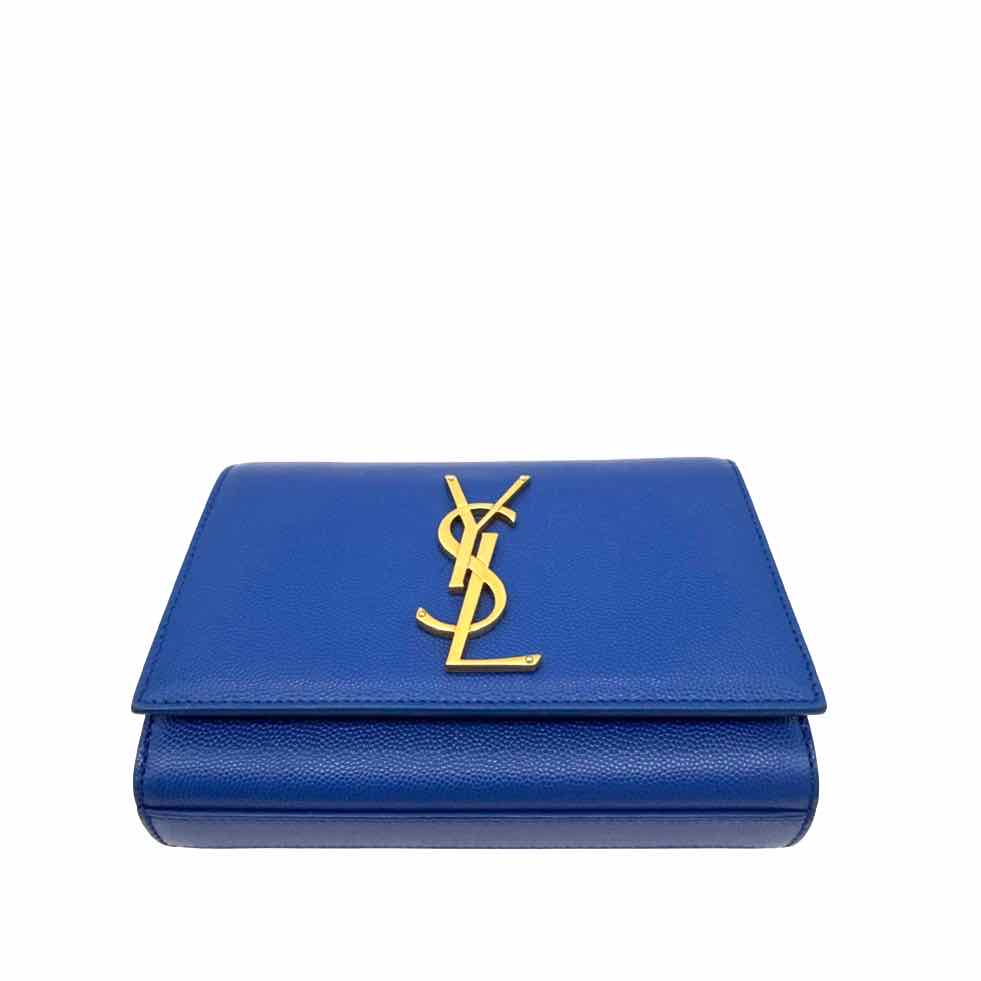 SAINT LAURENT Grain De Poudre Kate Satchel Ultramarine