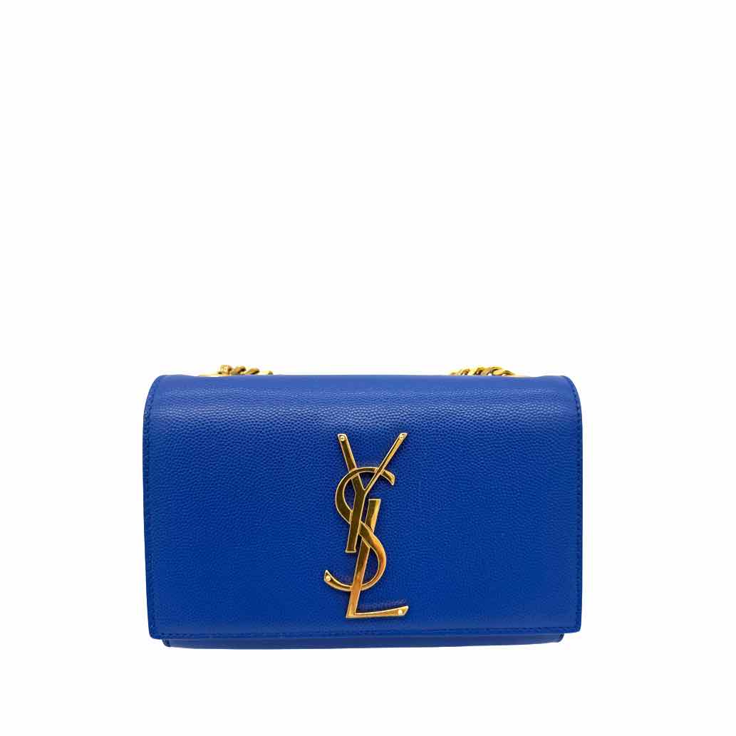 SAINT LAURENT Grain De Poudre Kate Satchel Ultramarine
