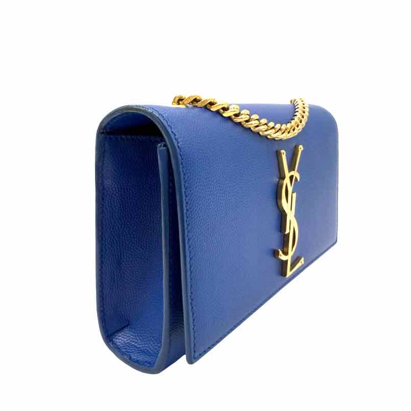 SAINT LAURENT Grain De Poudre Kate Satchel Ultramarine