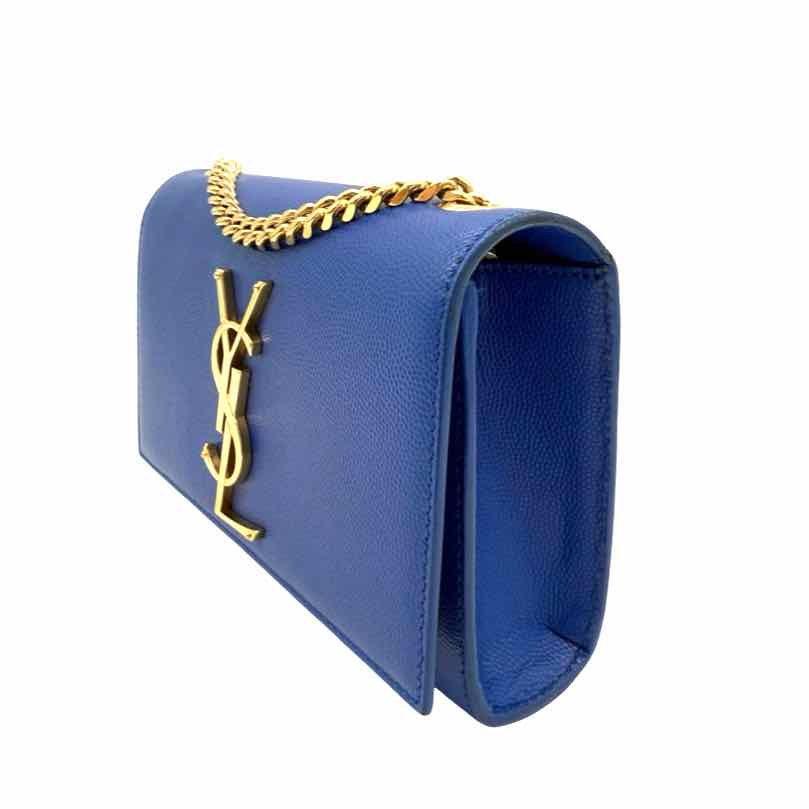 SAINT LAURENT Grain De Poudre Kate Satchel Ultramarine