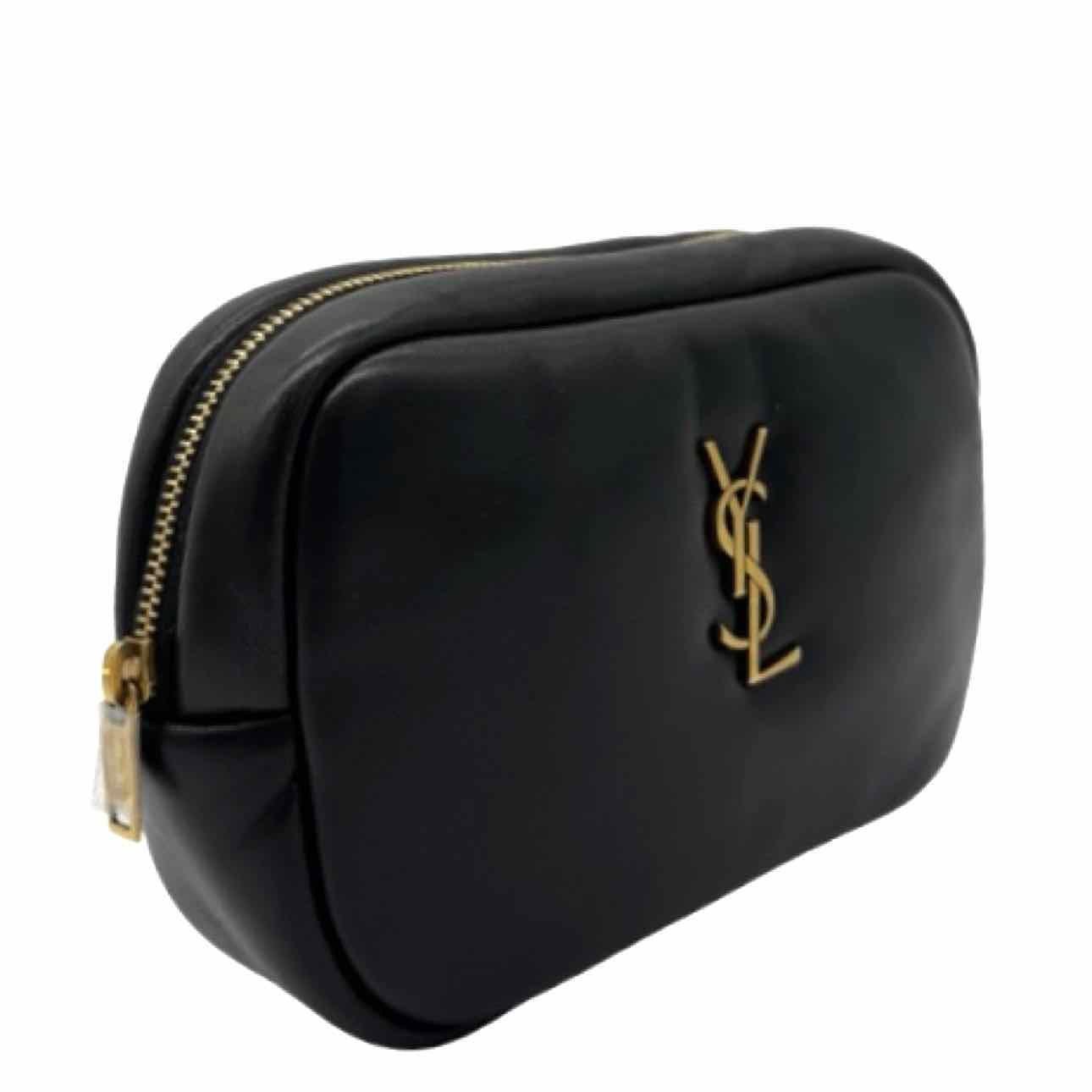 SAINT LAURENT Lambskin Calypso Cosmetic Pouch