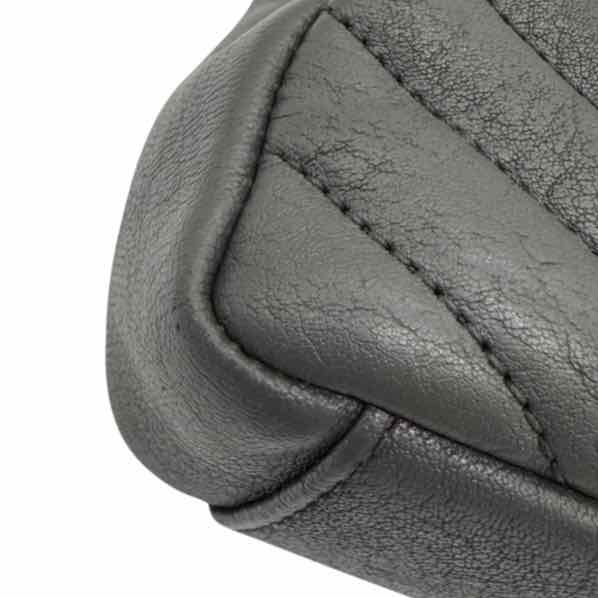 SAINT LAURENT Lambskin Chevron Medium College Bag Charcoal (Pre-Owned)